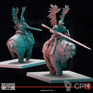 Описание картинки Kislev Winged Hussars on bears от Recruiter по цене 2 250руб | Свободный Рынок Миниатюр - СРМ