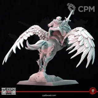 Описание картинки Imperial Captain on pegasus от Recruiter по цене 1 500руб | Свободный Рынок Миниатюр - СРМ