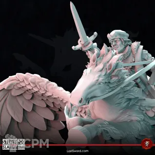Описание картинки Imperial Captain on pegasus от Recruiter по цене 1 500руб | Свободный Рынок Миниатюр - СРМ