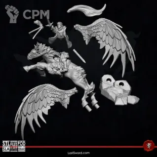 Описание картинки Imperial Captain on pegasus от Recruiter по цене 1 500руб | Свободный Рынок Миниатюр - СРМ