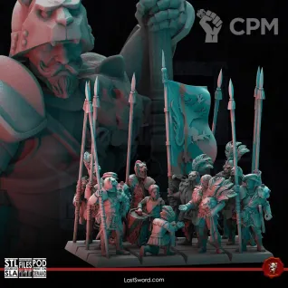 Описание картинки State Troops / Spearmen - 10 Штук от MrMetalHorror по цене 1 500руб | Свободный Рынок Миниатюр - СРМ