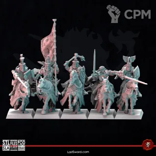Описание картинки Bretonnian Grail Knights Squad от 3Д-Печка по цене 3 000руб | Свободный Рынок Миниатюр - СРМ