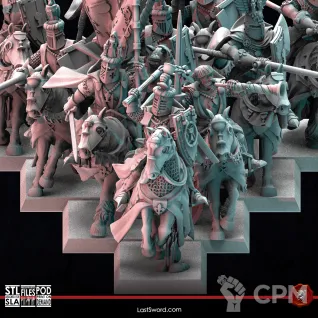 Описание картинки Bretonnian Grail Knights Squad от 3Д-Печка по цене 3 000руб | Свободный Рынок Миниатюр - СРМ