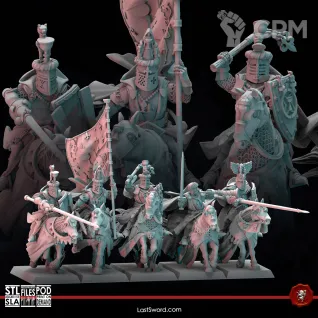 Описание картинки Bretonnian Grail Knights Squad от 3Д-Печка по цене 3 000руб | Свободный Рынок Миниатюр - СРМ