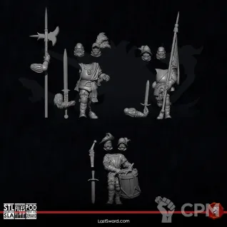 Описание картинки Empire Halberdiers &amp; Greatswords от Recruiter по цене 1 500руб | Свободный Рынок Миниатюр - СРМ