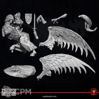 Описание картинки King On Hippogriff от 3Д-Печка по цене 1 200руб | Свободный Рынок Миниатюр - СРМ