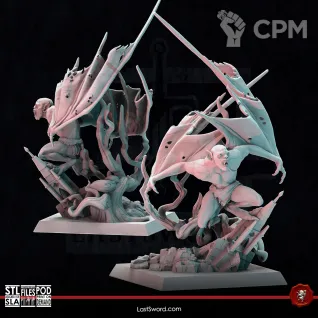 Описание картинки Bestial Winged Vampires от 3Д-Печка по цене 400руб | Свободный Рынок Миниатюр - СРМ