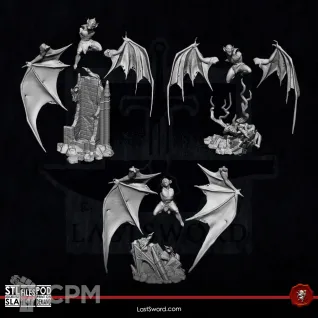 Описание картинки Bestial Winged Vampires от 3Д-Печка по цене 400руб | Свободный Рынок Миниатюр - СРМ