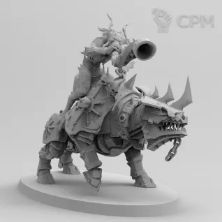 Описание картинки Bloodcrushers of Khorne with Horn от 3Д печать миниатюр по цене 746руб | Свободный Рынок Миниатюр - СРМ
