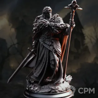 Описание картинки War Priestess - Silvia the Tearless от PocketSized Prints по цене 300руб | Свободный Рынок Миниатюр - СРМ