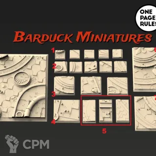 Описание картинки Базы/Подставки Battle Sisters Квадратные 75х50мм от Barduck Miniatures по цене 999руб | Свободный Рынок Миниатюр - СРМ