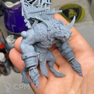 Описание картинки Skaven Warlord on Rat Ogre Bonebreaker от 3Д печать миниатюр по цене 1 569руб | Свободный Рынок Миниатюр - СРМ