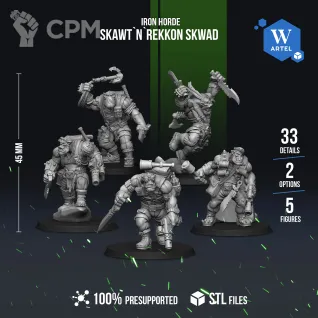 Описание картинки Skawt’n’Rekkon Skwad от Manufactorum76 по цене 1 400руб | Свободный Рынок Миниатюр - СРМ