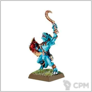 Описание картинки Lizardmen Skink Chief with Scythe and Shield от OldHammer Мастерская по цене 300руб | Свободный Рынок Миниатюр - СРМ