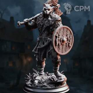 Описание картинки Barbarian of the Wolf - Skjolnir Ulvar от PocketSized Prints по цене 300руб | Свободный Рынок Миниатюр - СРМ