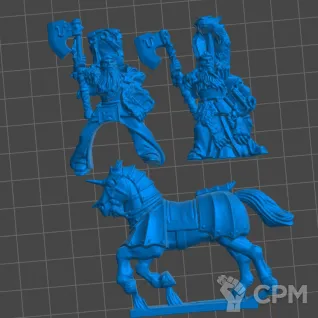 Описание картинки Warrior Priests of Ulric on Foot &amp; Mounted от 3Д-Печка по цене 500руб | Свободный Рынок Миниатюр - СРМ