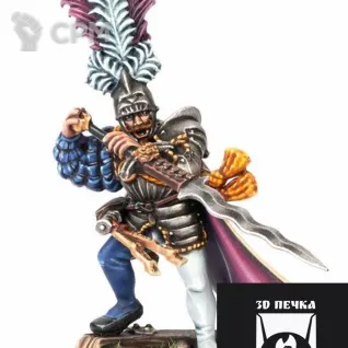 Описание картинки Captain of the Empire with Greatsword от 3Д-Печка по цене 300руб | Свободный Рынок Миниатюр - СРМ