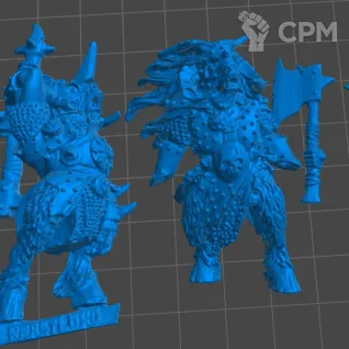 Описание картинки Beastmen Chieftains от 3Д-Печка по цене 450руб | Свободный Рынок Миниатюр - СРМ