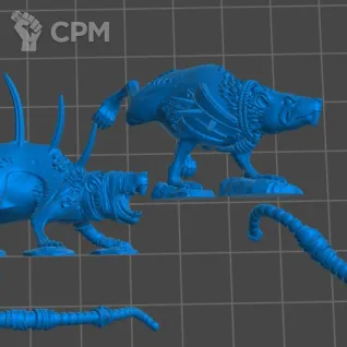 Описание картинки Wasteland Giant Rats от 3Д-Печка по цене 400руб | Свободный Рынок Миниатюр - СРМ
