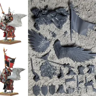 Описание картинки Lord on Royal Pegasus/Battle Standard Bearer on Royal Pegasus от 3Д-Печка по цене 1 400руб | Свободный Рынок Миниатюр - СРМ