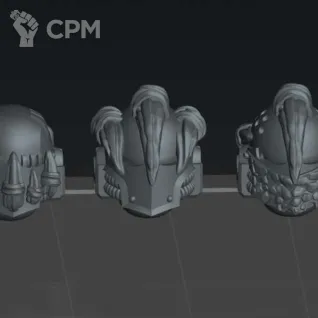 Описание картинки Шлемы 2 (Emberforge helmets set 2 ) от Северная печать по цене 25руб | Свободный Рынок Миниатюр - СРМ