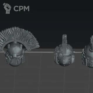 Описание картинки Шлемы  ветеранов 4 (Emberforge helmets set 4 ) от Северная печать по цене 25руб | Свободный Рынок Миниатюр - СРМ