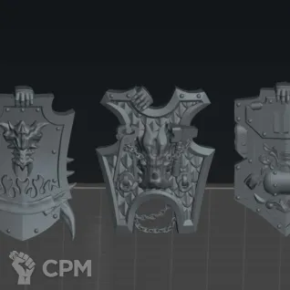 Описание картинки Щиты 2 (Emberforge shields) от Северная печать по цене 50руб | Свободный Рынок Миниатюр - СРМ