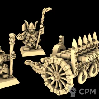 Описание картинки Dwarfs - Organ Gun от 3Д-Печка по цене 400руб | Свободный Рынок Миниатюр - СРМ