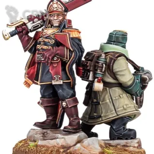 Описание картинки Ciaphas Cain and Jurgen от 3Д-Печка по цене 400руб | Свободный Рынок Миниатюр - СРМ