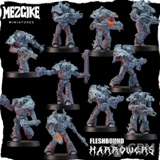 Описание картинки Fleshbound Harrowers Squad 'A' от 3Д-Печка по цене 1 300руб | Свободный Рынок Миниатюр - СРМ