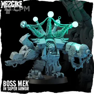 Описание картинки Boss mek in super armour от 3Д-Печка по цене 500руб | Свободный Рынок Миниатюр - СРМ