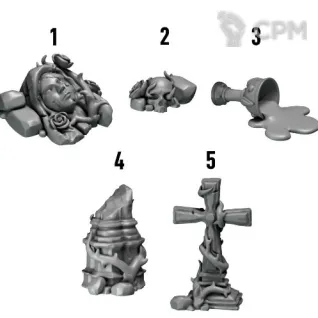 Описание картинки Crimson Lords: Basing decor 1 от 3Д-Печка по цене 300руб | Свободный Рынок Миниатюр - СРМ