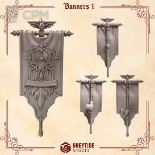 Описание картинки Crimson Lords: Banner от 3Д-Печка по цене 150руб | Свободный Рынок Миниатюр - СРМ