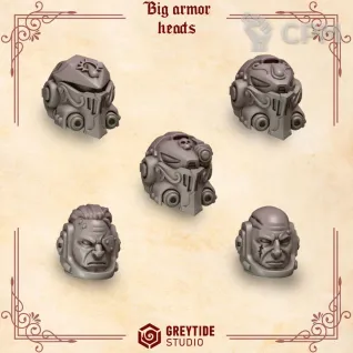 Описание картинки Crimson Lords: Big Armor Heads от 3Д-Печка по цене 200руб | Свободный Рынок Миниатюр - СРМ