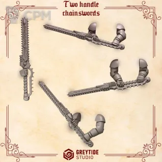 Описание картинки Crimson Lords: Two Handle Chainsword от 3Д-Печка по цене 300руб | Свободный Рынок Миниатюр - СРМ