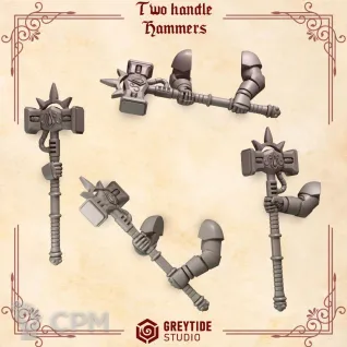 Описание картинки Crimson Lords: Two Handle Hammers от 3Д-Печка по цене 300руб | Свободный Рынок Миниатюр - СРМ