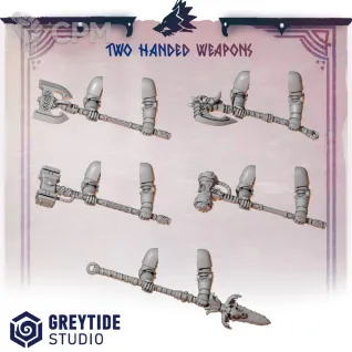 Описание картинки Primal Hounds: Two Handle Weapons от 3Д-Печка по цене 350руб | Свободный Рынок Миниатюр - СРМ