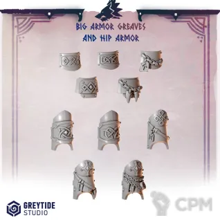 Описание картинки Primal Hounds: Big Armor Greaves and Hip Armor от 3Д-Печка по цене 250руб | Свободный Рынок Миниатюр - СРМ