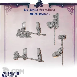 Описание картинки Primal Hounds: Big Armor Two Handed Melee Weapons от 3Д-Печка по цене 300руб | Свободный Рынок Миниатюр - СРМ