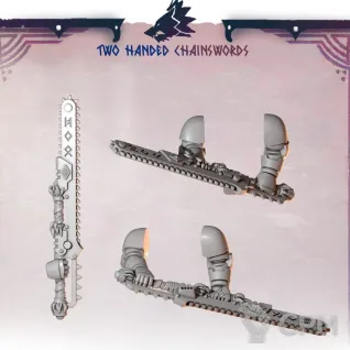 Описание картинки Primal Hounds: Two Handed Chainswords от 3Д-Печка по цене 300руб | Свободный Рынок Миниатюр - СРМ