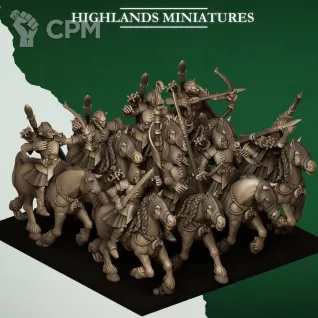 Описание картинки Mounted Feral Archers от 3Д-Печка по цене 3 100руб | Свободный Рынок Миниатюр - СРМ