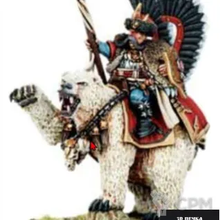 Описание картинки Tzar Boris of Kislev on Bear от 3Д-Печка по цене 600руб | Свободный Рынок Миниатюр - СРМ