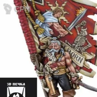 Описание картинки Vostroyan with Regimental Standard от 3Д-Печка по цене 350руб | Свободный Рынок Миниатюр - СРМ