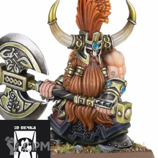Описание картинки Ungrim Ironfist, the Slayer King of Karak Kadrin от 3Д-Печка по цене 300руб | Свободный Рынок Миниатюр - СРМ