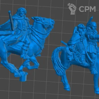 Описание картинки Three hunters mounted от 3Д-Печка по цене 500руб | Свободный Рынок Миниатюр - СРМ