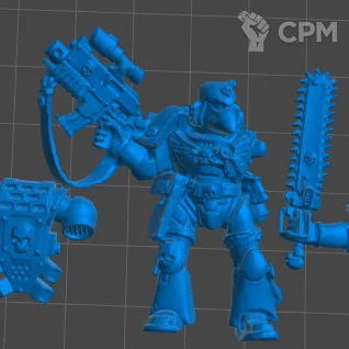 Описание картинки Veteran Space Marine (limited edition) 4E от 3Д-Печка по цене 250руб | Свободный Рынок Миниатюр - СРМ