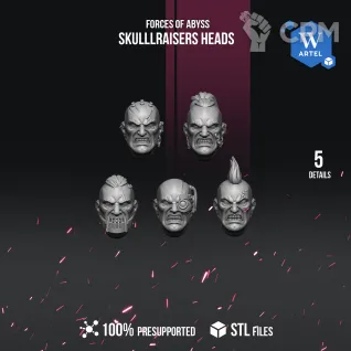 Описание картинки Skulllraisers Heads от WebWay 3D по цене 100руб | Свободный Рынок Миниатюр - СРМ