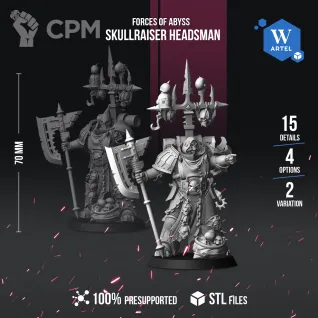 Описание картинки Skullraiser Headsman от Manufactorum76 по цене 375руб | Свободный Рынок Миниатюр - СРМ
