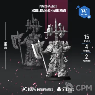 Описание картинки Skullraiser Headsman от WebWay 3D по цене 485руб | Свободный Рынок Миниатюр - СРМ