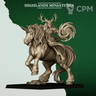 Описание картинки FERAL ELF DRUID ON UNICORN от Wardog Workshop по цене 400руб | Свободный Рынок Миниатюр - СРМ